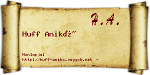 Huff Anikó névjegykártya
